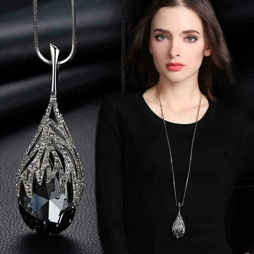 Fashion Grey Crystal Choker Collier Femme Long Colliers pour femmes Colliers de déclaration et pendentifs Accessoires