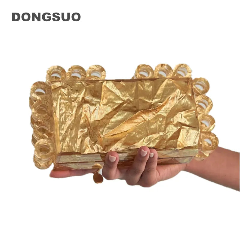 Women Acrylic Box Evening Clutch Bags For Wedding Party Luxury gold black silver ivory Purses And Handbags Designer