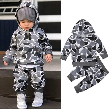 Autumn Spring Baby Boys Clothes Sets Camouflage Hoodies Pullover and Pant 2 Pieces Suit Kid Girl Jogger Sweatshirt Outfits