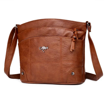 New Fashion Shoulder Bag Soft Leather Texture Bag for Women's Crossbody Purse Simple Trend Retro Multi Large Capacity Handbag