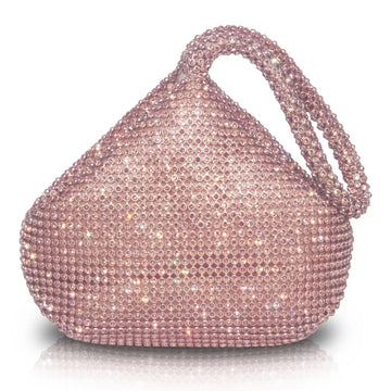 Women Lady Luxury Rhinestone Clutch Shoulder Bag Handbag Purse Party Evening Wedding Prom Birthday Pink Silver Gold Black