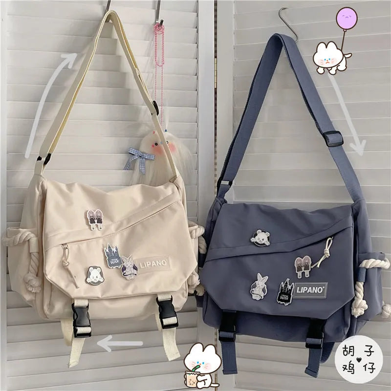 Women Bags Handbags 2023 Large Capacity Single Shoulder Male Bolsas Japanese Harajuku Postman Student Messenger Crossbody Bag