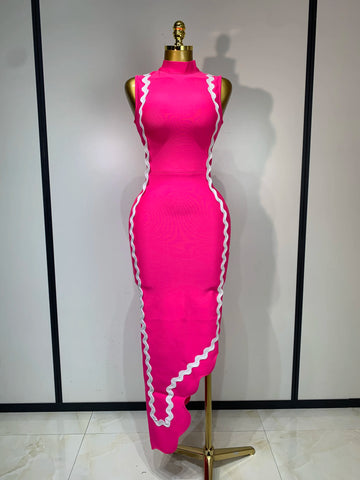 Women Sleeveless Sexy Long Bodycon Bandage Dresses Celebrity Elegant Evening Club Party Luxury Birthday Cocktail Wedding Dress