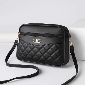 Four Layer High Capacity Middle Aged Women's Bag Fashion Lingge Crossbody Shoulder Bag Versatile Camera Square Handbag