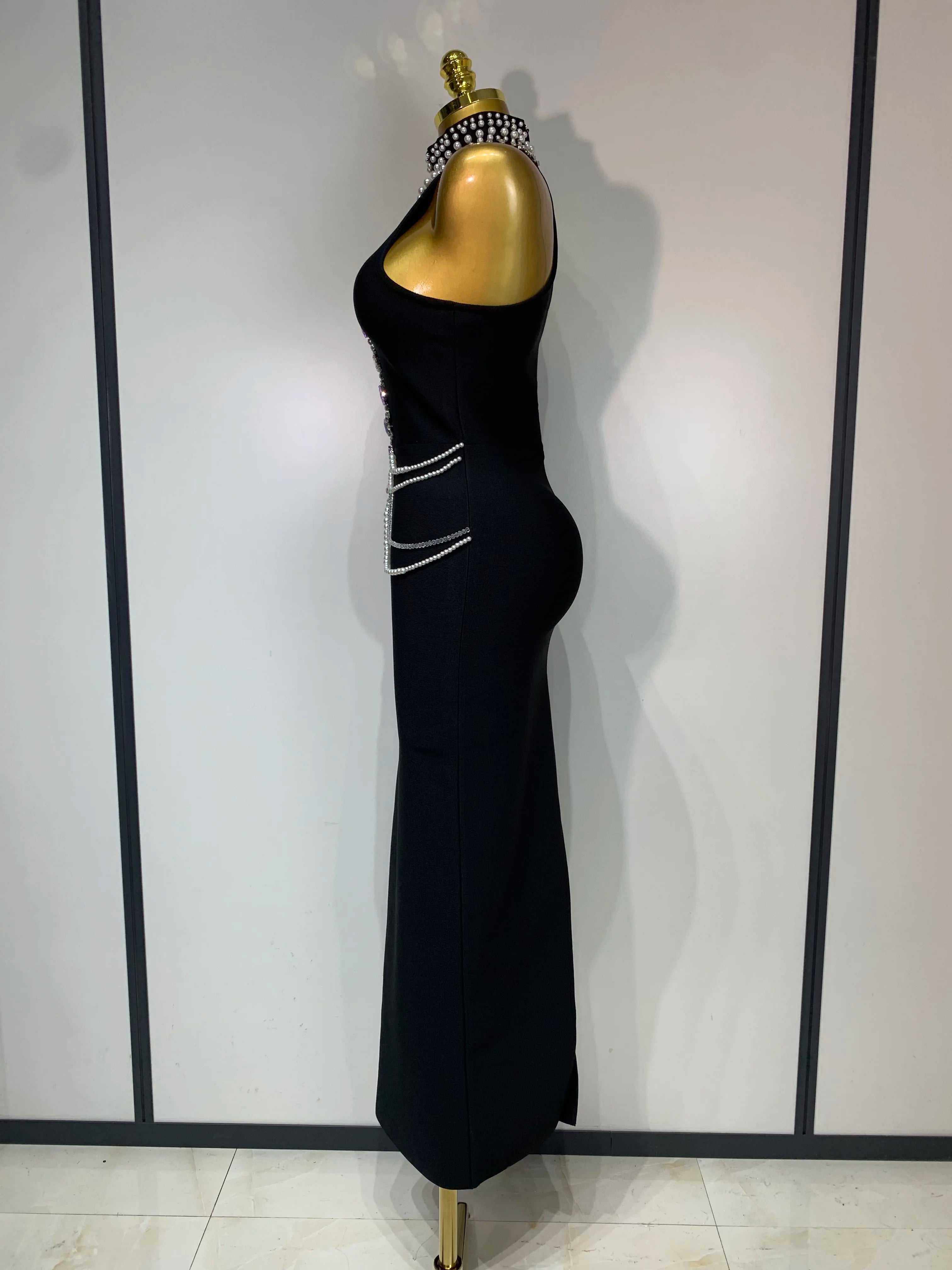 High Quality Diamonds Bodycon Bandage Dresses Sexy Sleeveless Celebrity Elegant Evening Party Luxury Birthday Cocktail Dresses