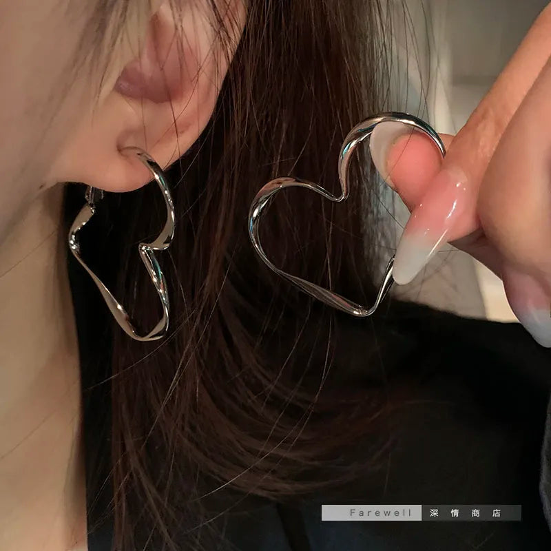 Boucles d'oreilles de coeur de mode bijoux punk pour les femmes cool girls amitié cadeaux accessoires