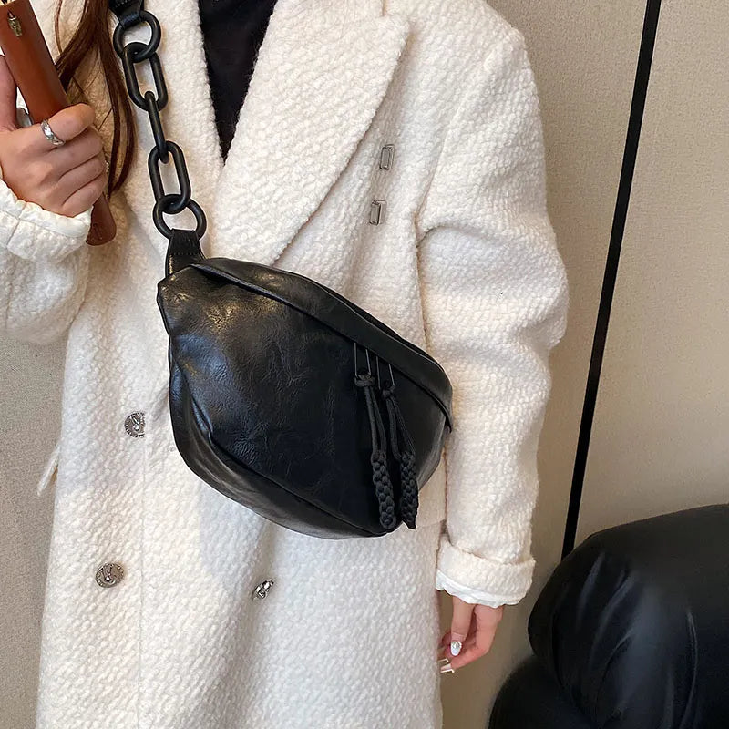 Fashion Soft Leather Waist Bag Ladies Fanny Pack Shoulder Belt Purse Bags Fashion Designer Crossbody Chest Bags