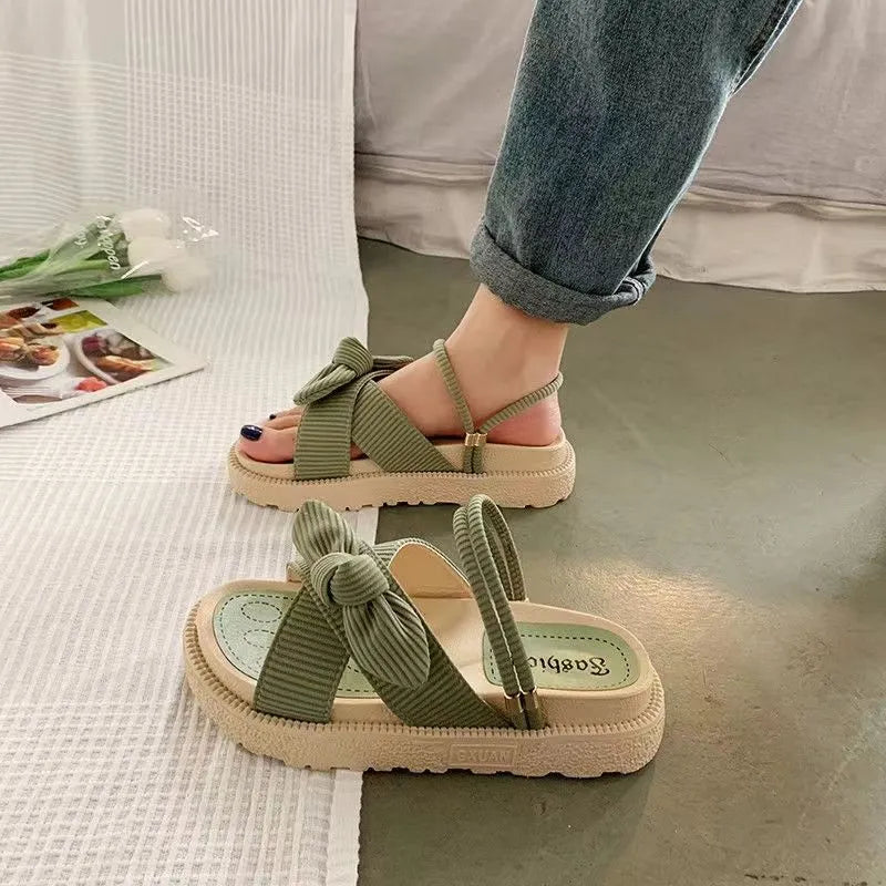 Women Shoes Summer Fairy Style Improve Fashion Student Platform Roman Lady Flat Shoe