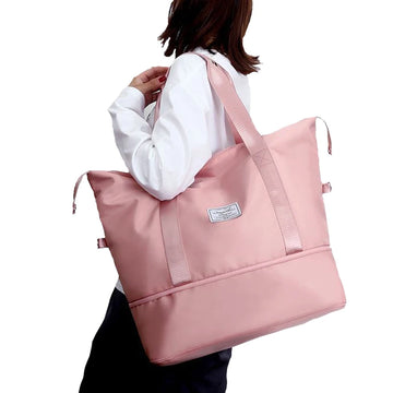 Multifunctional Women's Shoulder Bag Foldable Portable Handbag Waterproof Nylon Travel Bag Fitness Bag Yoga Bag