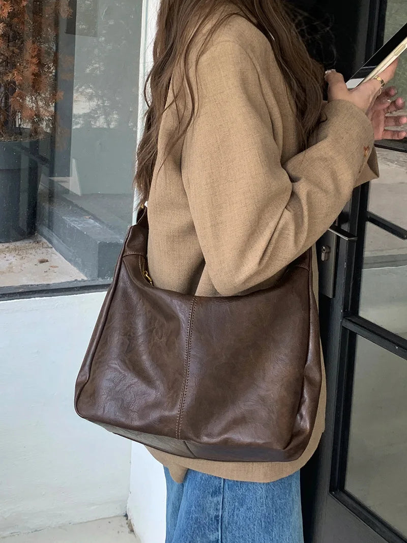Casual Lage Capacity Messenger Bag Women Fashion Designer Luxury Female Tote Bag PU Leather Handbags