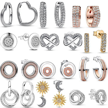 Earring 925 Sterling Silver Heart Hoop Earrings Stud Earrings Silver Women Star Butterfly Earrings for Women Jewelry