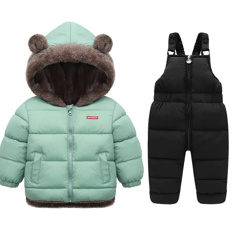 Winter Children Clothing Sets Lamb Fleece Coats + Down Pants Baby Thicken Warm 2Pcs Suit Kids Clothes Boys Girls Fashion Jackets