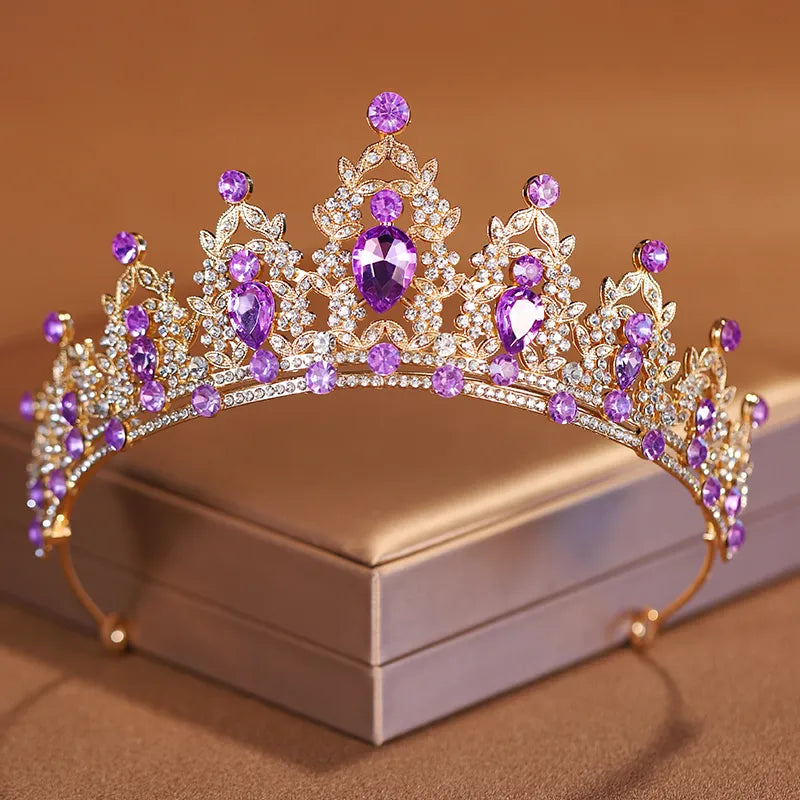 Bride Purple Crown Rhinestone Sweet Birthday