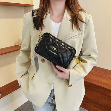 Small Lingge Women's Bag New Trend Ins Small Fragrant Style Shoulder Bag Niche Handbag Three-layer Casual Crossbody Bag