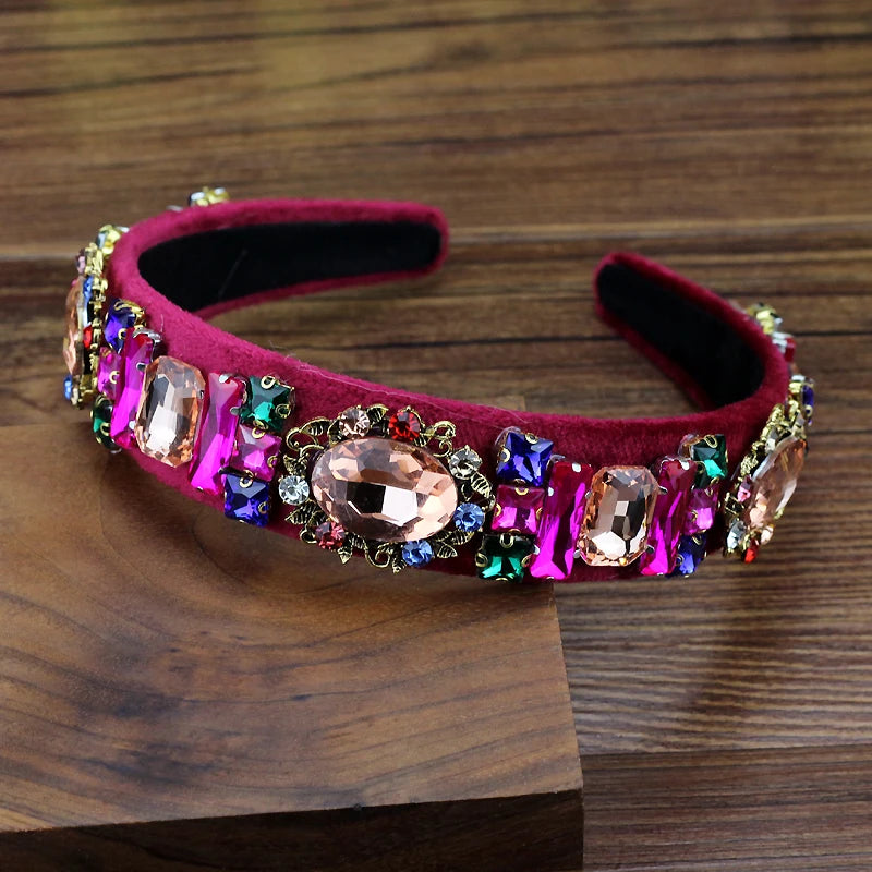 Cute Boho Sparkly Crystal Rhinestone Headbands Handmade Diamante Hairbands For Girls Wedding Women Luxury Hair Jewelry