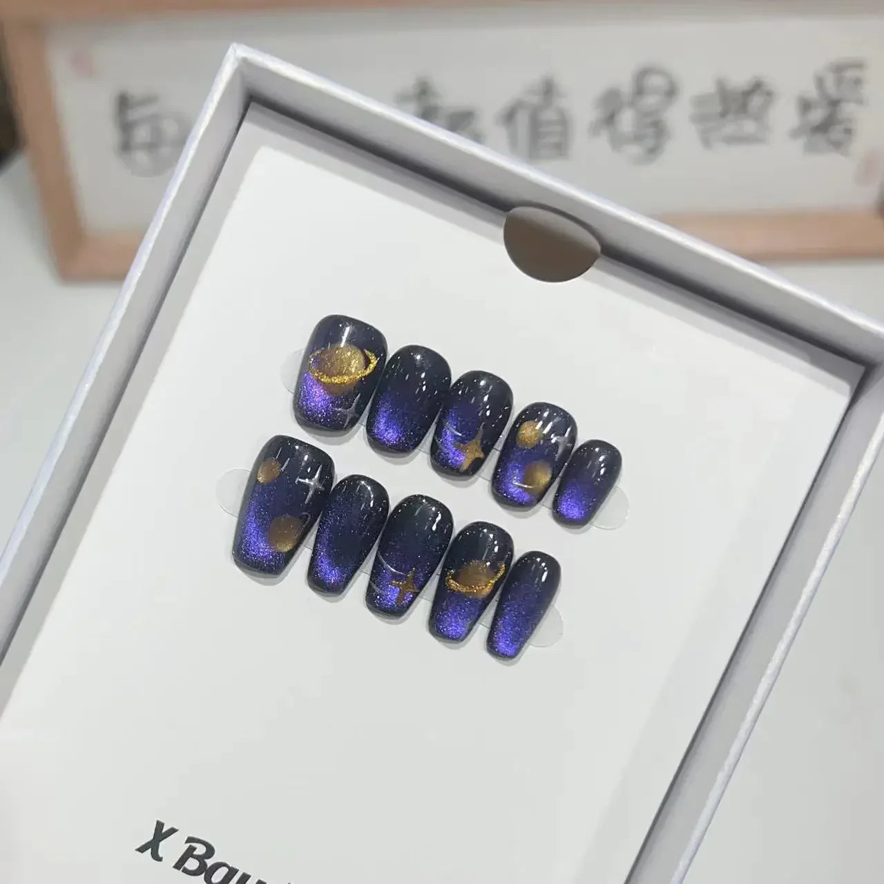 10Pcs Cute Sweet Teddy Bear Handmade Fake Nail Press Ons Sparkling Gel Nails with Glue Cartoon Nail Design Ombre False Nail Tips