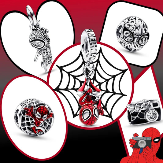 100% 925 Sterling Silver Spider Super Hero Men Pendants Original Charms Fit For Pandora Bracelet DIY Jewelry Making