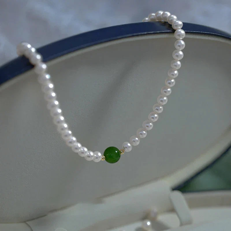 SUYU Summer New Women's Light Luxury Design With Freshwater Pearl Collar Chain Unique Beaded Neckchain Necklace