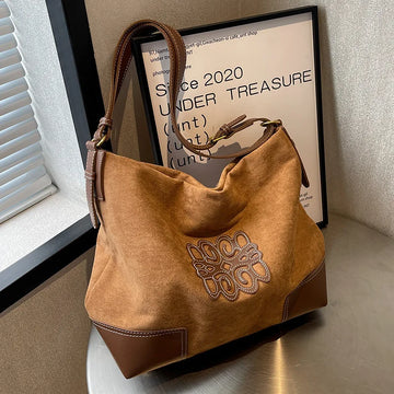 Women Luxury Brand Messenger Bags Retro Brown Crossbody Tote Bags Bucket Clutch Bag Shopping Large Capacity Travel Bag