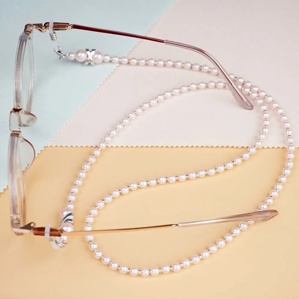 Imitation Perle Lunettes Lunettes de chaîne Accessoires Chaîne de pas de poule Perge Louilles longes 75 cm 6 Couleurs
