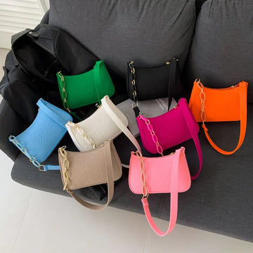 Fashion Felt Shoulder Bags For Women Women'S Subaxillary Bag Design Advanced Texture Armpit Handbags Purses Crescent Saddle Bag