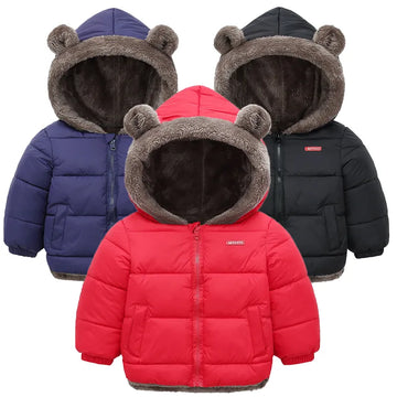 Cashmere Children Coat  Autumn Winter Thicken Jacket Boys Girls Solid Color Hooded Jackets Kids Parka Outerwear 2-6 Years