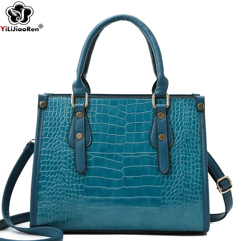 Luxury Crocodile Pattern Handbag Women Large Tote Shoulder Bags Designer Fashion Alligator Leather Crossbody Bag Ladies Handbags